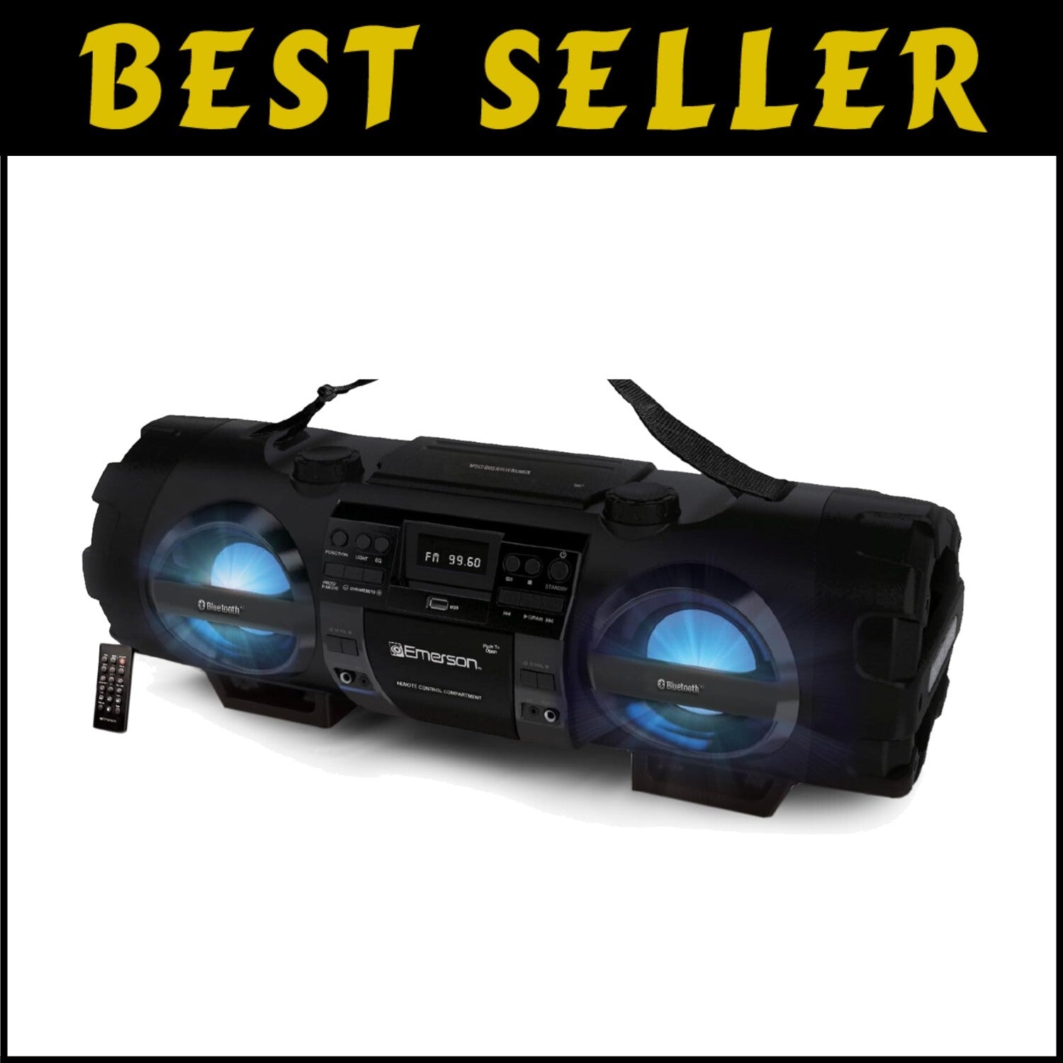 Versatile Portable Bluetooth Stereo System with CD Player and Dual Subwoofers