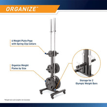 Load image into Gallery viewer, Sturdy Alloy Steel Weight Plate Tree with Transport Wheels - 300 lb Capacity