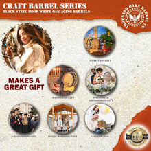 Load image into Gallery viewer, Handcrafted 2 Liter Oak Barrel &amp; Stand for Quick Aging Cocktails &amp; Spirits