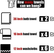 Load image into Gallery viewer, Matte Black Wall-Mount Towel Holder - 39.13 Inch Spacious Design for Bath Towels