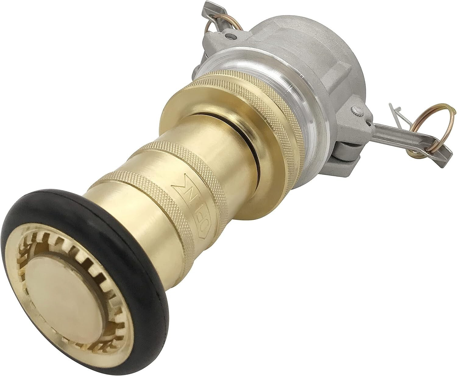 Adjustable 2-Inch Brass and Aluminum Fire Nozzle with Camlock for Efficient Use