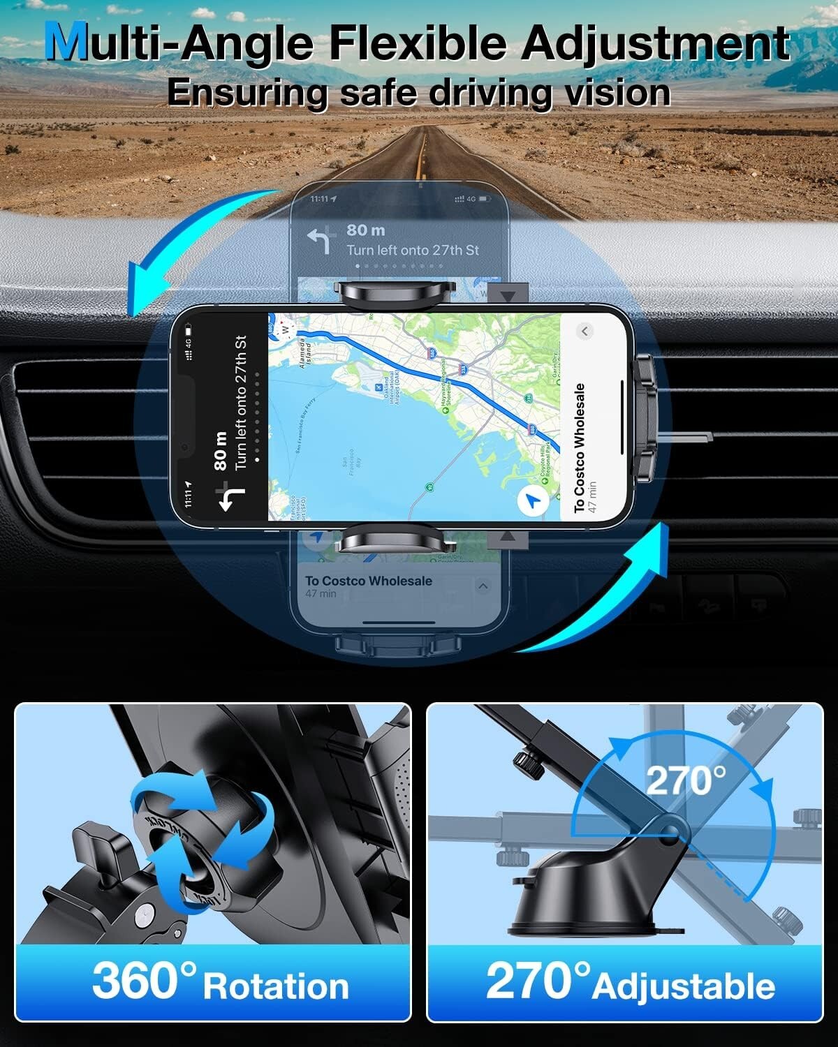 Military-Grade Phone Holder: Strong Suction Cup & Clip for Cars | 2025 Upgrade