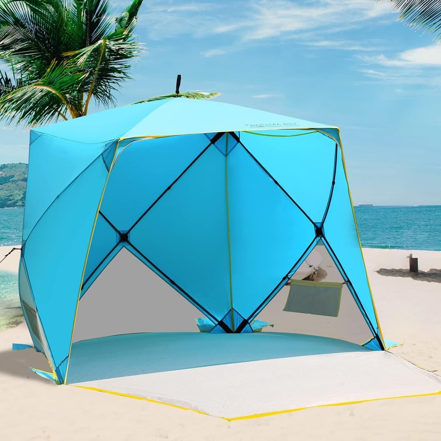 Spacious Pop-Up Beach Tent for 4 - Portable UV Sun Shelter with 360° Ventilation