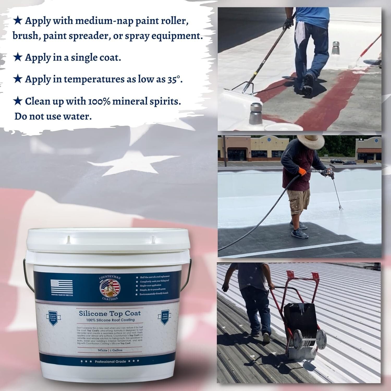 Compact 100% Silicone Roof Coating - Easy Application, High UV Reflectivity