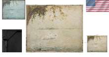 Load image into Gallery viewer, Rustic Nature Scene Wall Art Featuring Swans on a Lake - 37.25 x 31.5 inches
