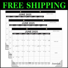 Load image into Gallery viewer, 19-Month 2025 Desk Calendar Set, 3-Pack - Ideal for Home Office &amp; Classroom Use