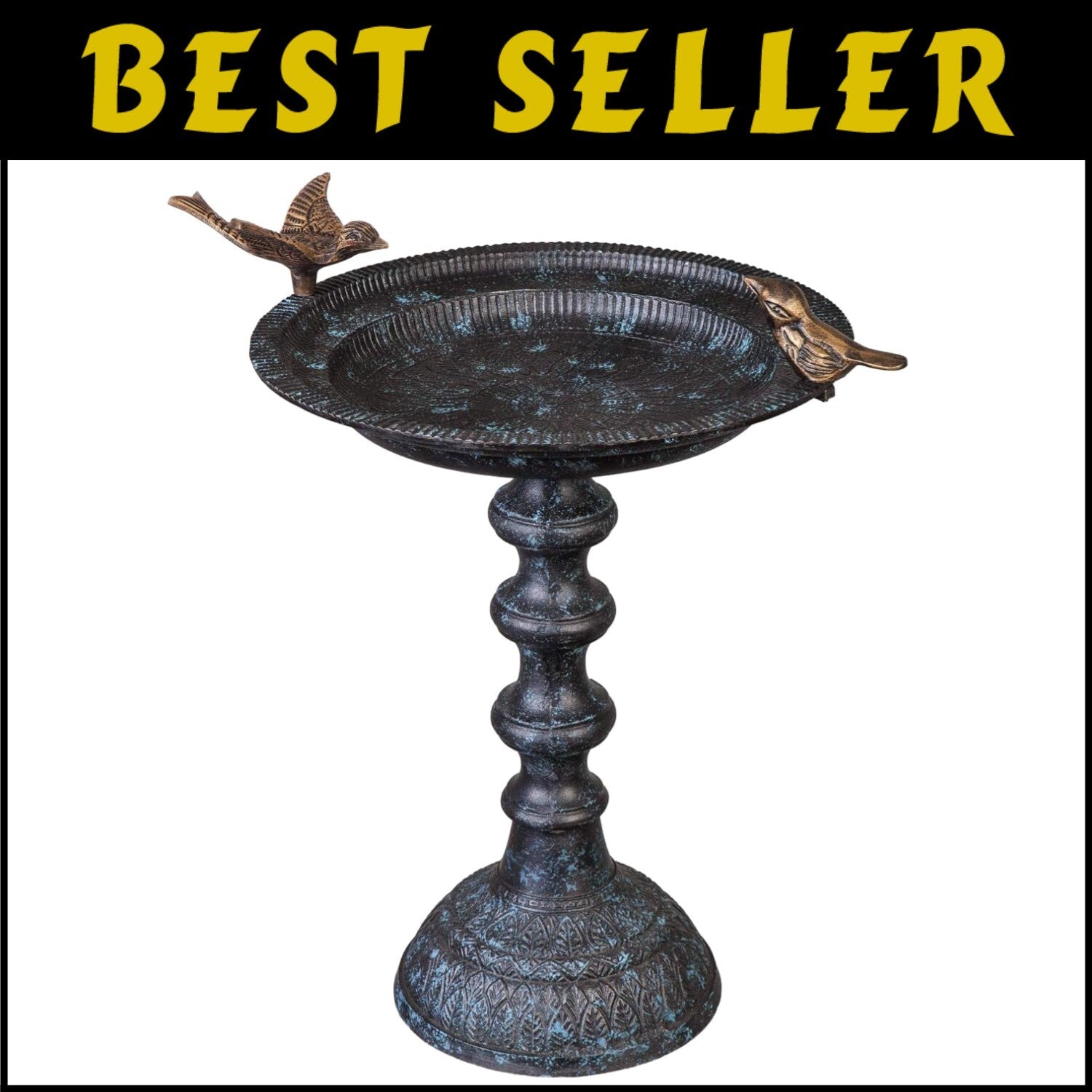 Quality Cast Iron Hummingbird Bath & Feeder - Safe & Elegant Outdoor Decor