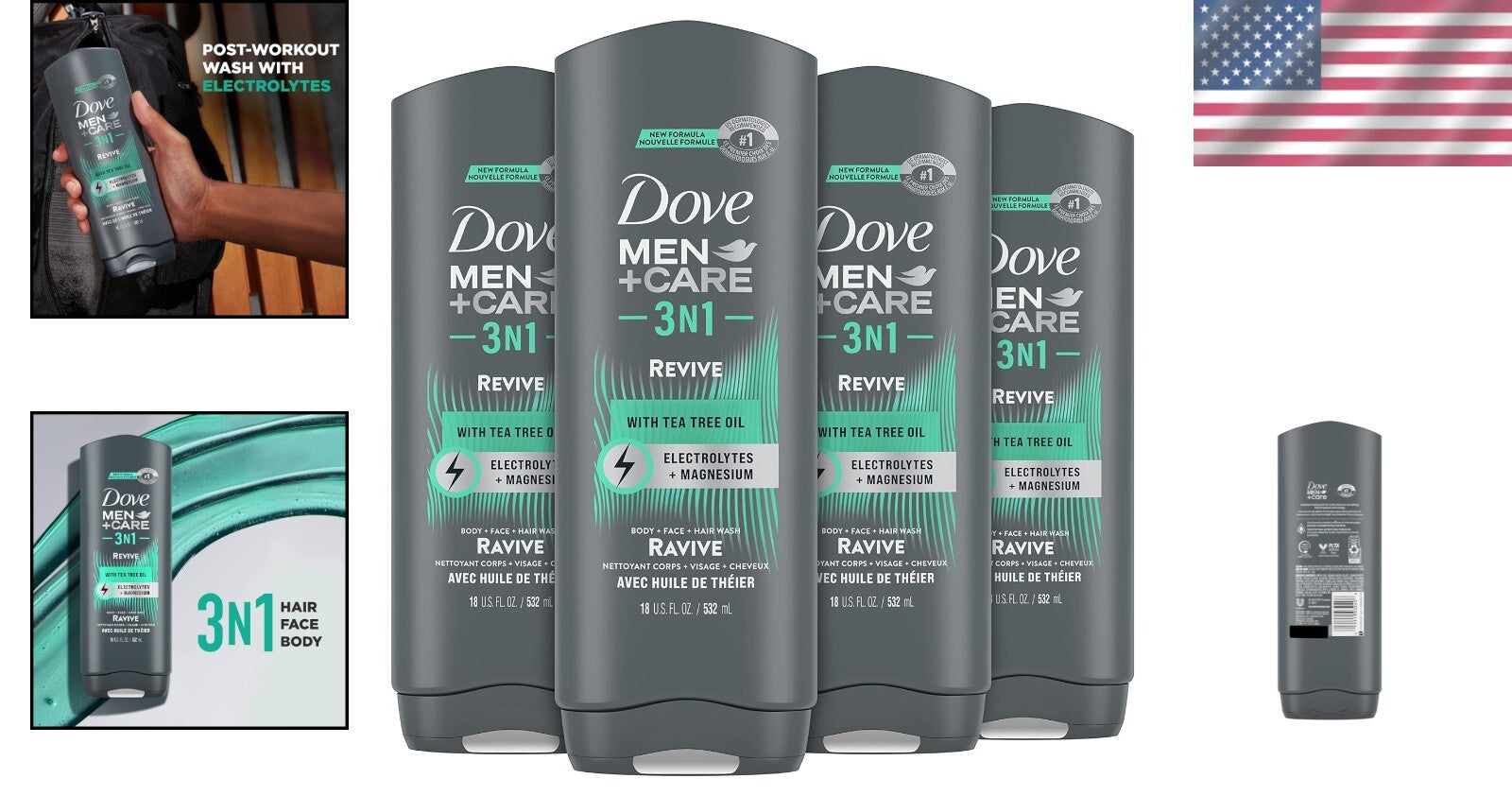 Dove Revive 3-in-1 Tea Tree Oil Body Wash – Cleanse, Hydrate in One Go