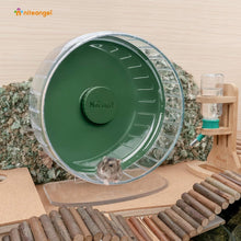 Load image into Gallery viewer, Durable Dark Green Hamster Exercise Wheel - Quiet Spinner with Adjustable Stand
