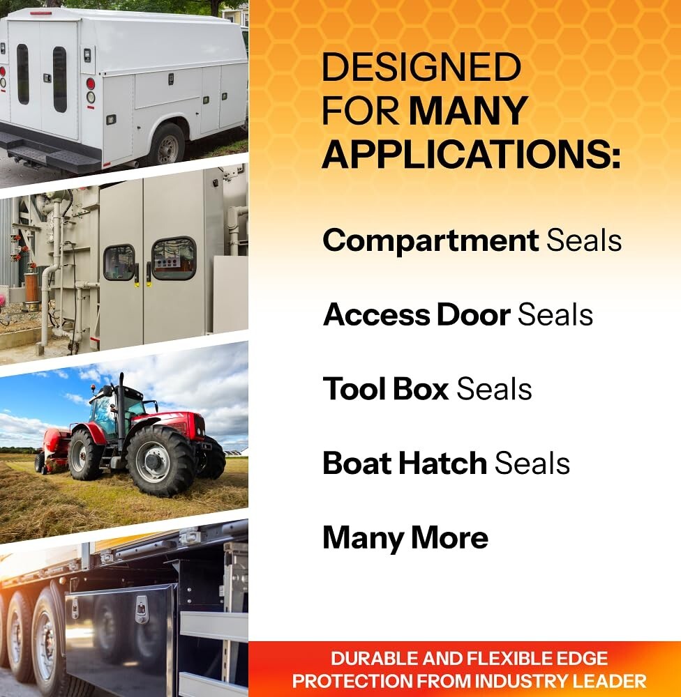 Easy Install 25ft Weatherproof Trim Seal – Flexible Bulb for Boats, RVs & Tools