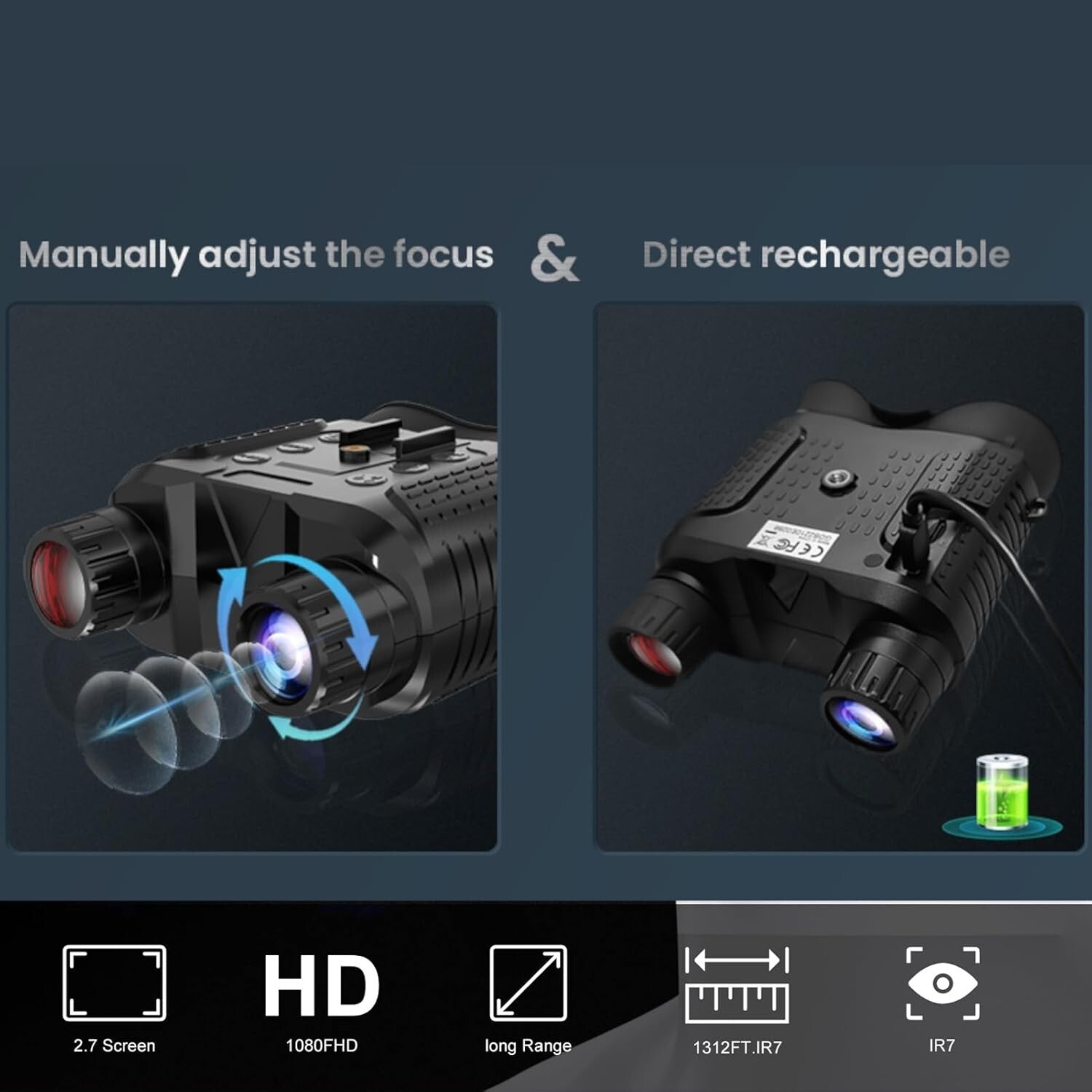 2.7" Night Vision Goggles with 32GB Card - Perfect for Outdoor Adventures