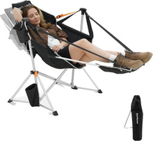 Load image into Gallery viewer, Heavy Duty Hammock Chair - 30" Wide, Foldable with Footrest for Outdoor Leisure