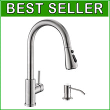 Load image into Gallery viewer, Durable Pull Down Kitchen Faucet &amp; Soap Dispenser Combo - Easy Install 304 SS