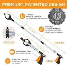 Load image into Gallery viewer, Foldable Grabber Reacher 2-Pack - 43-Inch Heavy Duty Tool for Easy Reaching