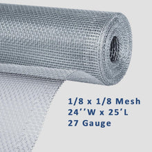 Load image into Gallery viewer, 1/8 Inch Galvanized Hardware Cloth Roll 24''x25' - Durable Pest Control Solution