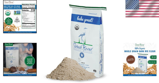 Organic Dark Rye Flour | Whole Grain, Non-GMO, Stone Ground - 25 lb Bulk Pack