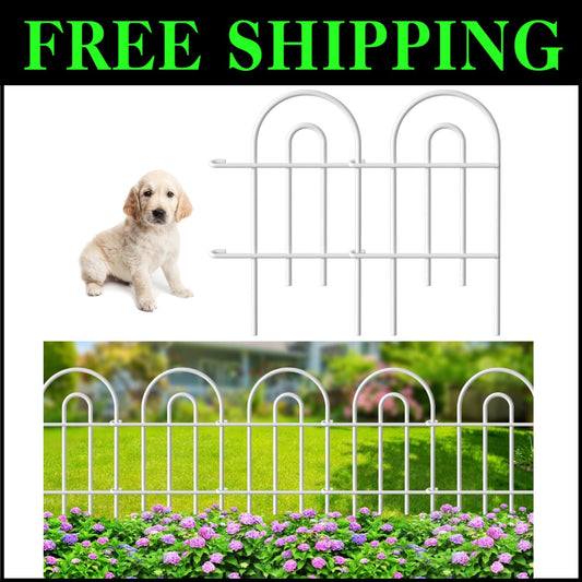 Elegant White Metal Garden Edging 35ft for Animals - Easy Setup & Customizable