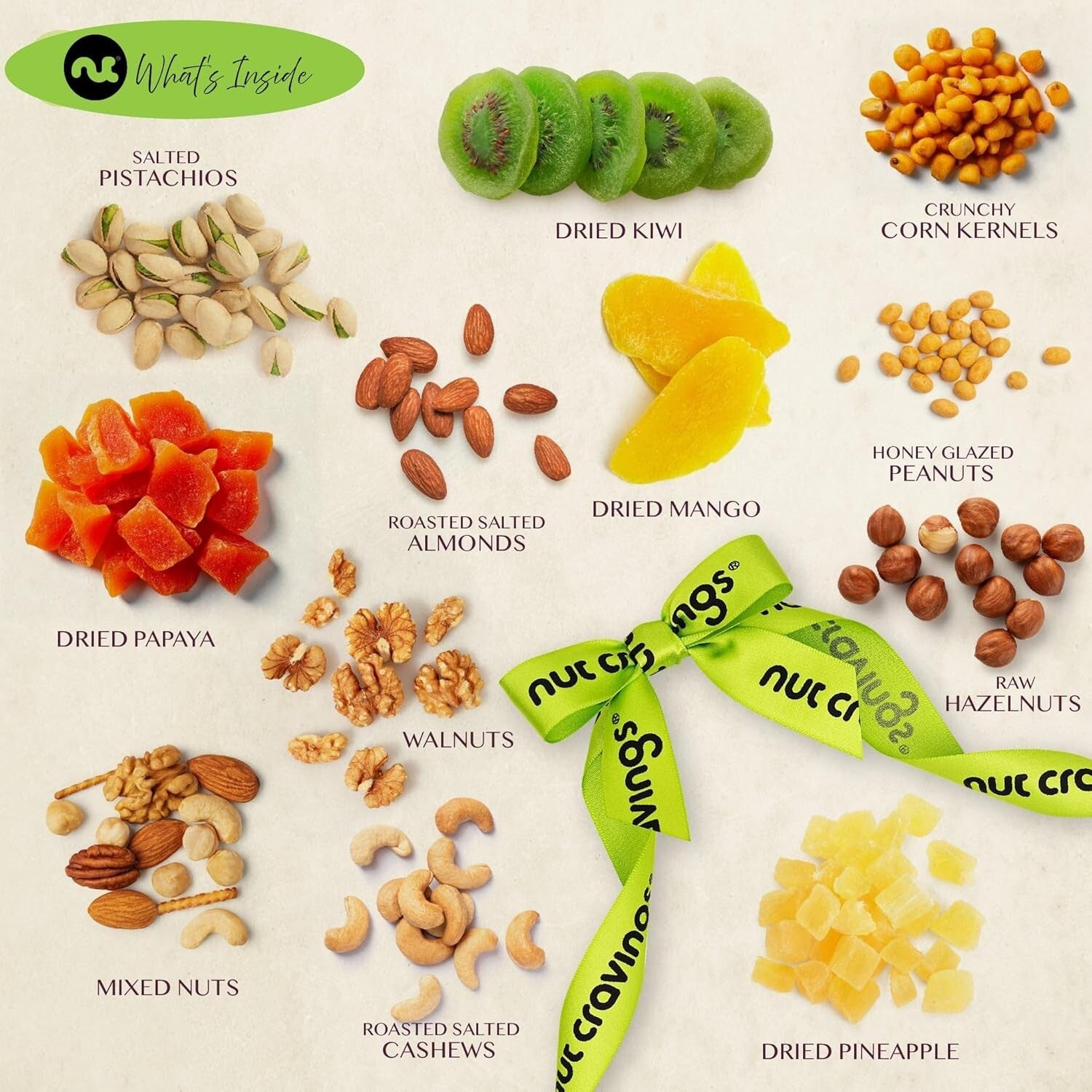 Deluxe Nut & Dried Fruit Care Package - 12 Assortments in Reusable Wooden Tray