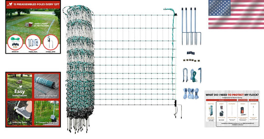 Durable Electric Poultry Enclosure - 48" Tall, 168' Strong Barrier for All Birds