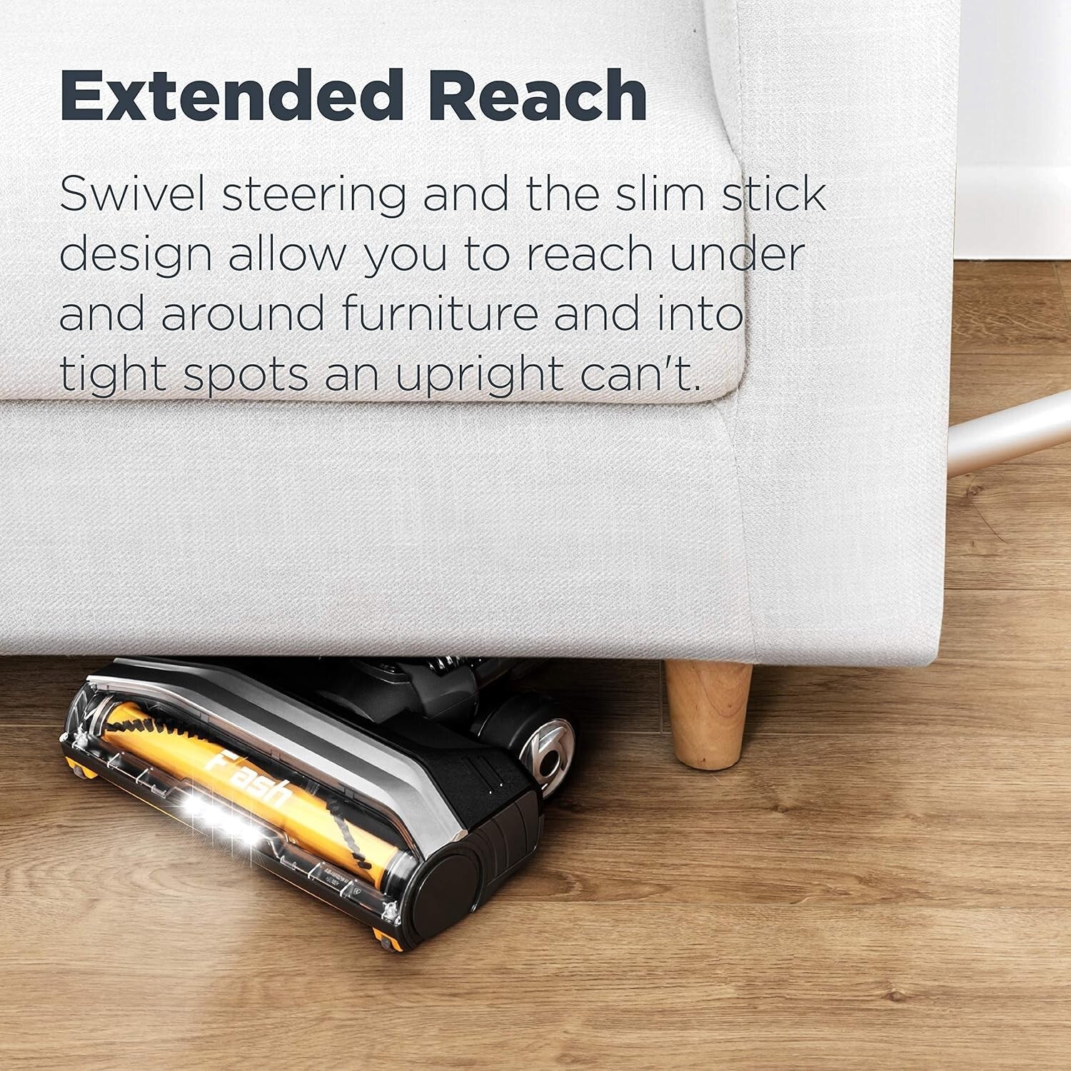 Flash Lightweight Stick Vacuum 15KPa Suction - Corded 2-in-1 for Carpet & Floors