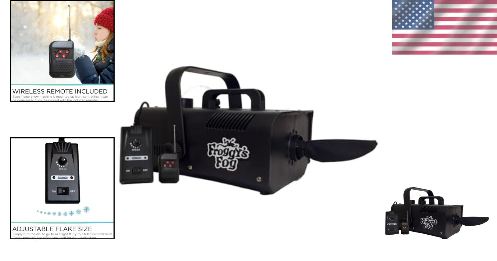 Indoor/Outdoor Snow Making Machine with Remote Control and Realistic Effects