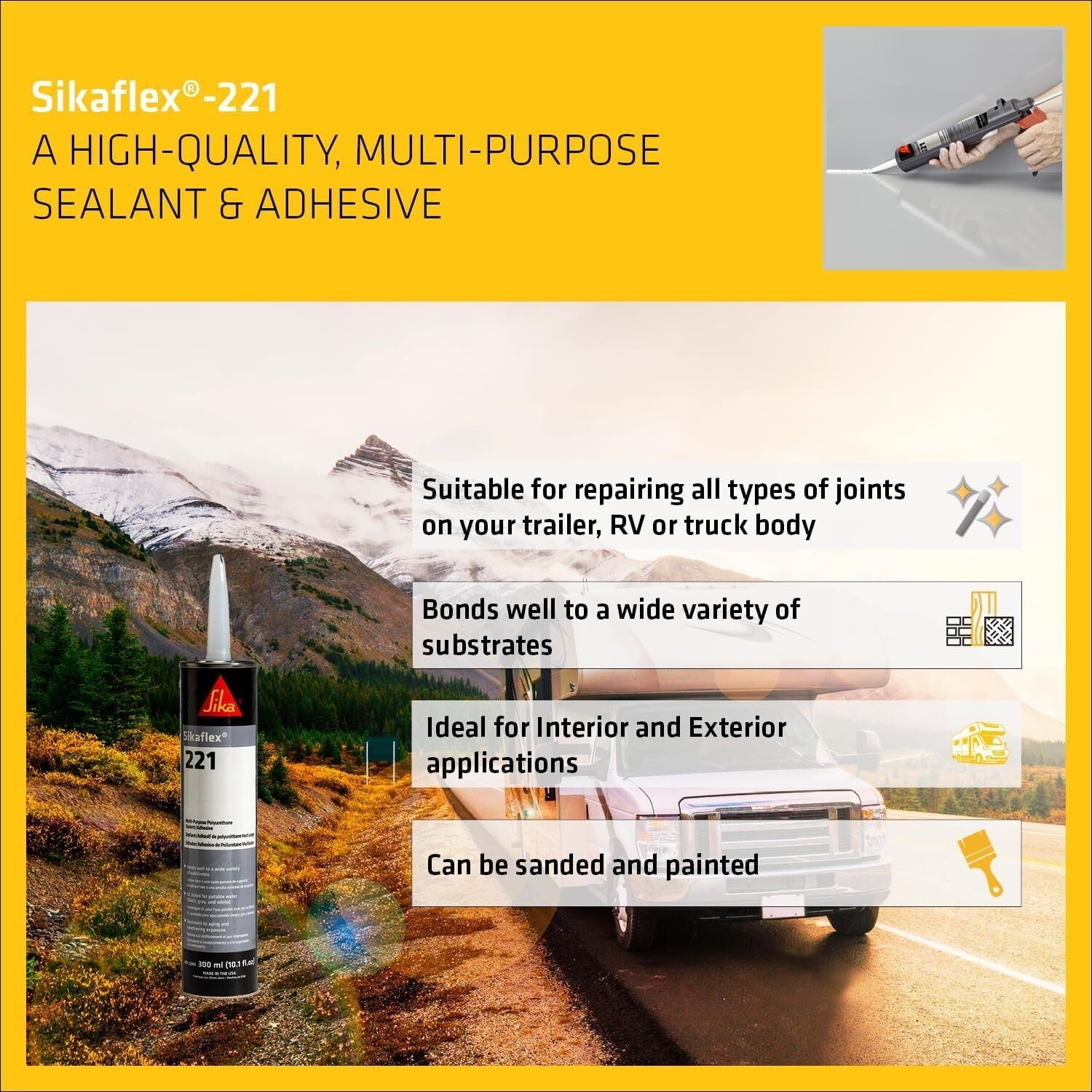 Versatile White Polyurethane Sealant - NSF Approved for Food Safety - Flex-221