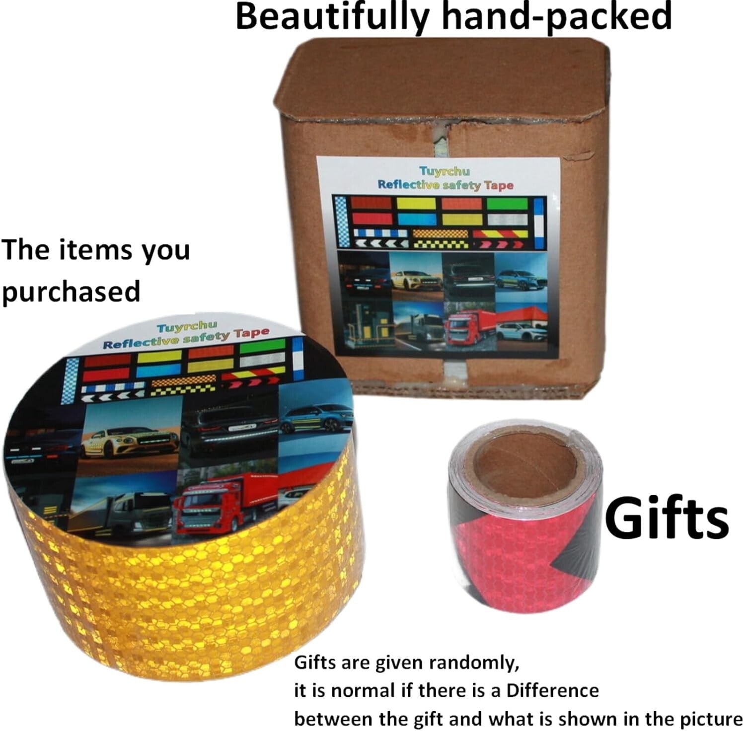 Durable Yellow Reflective Adhesive Tape - 3 Inch x 66 Feet for Versatile Use