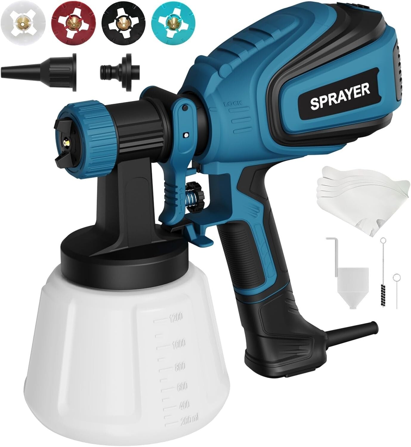 Adjustable Flow 700W Paint Sprayer - 4 Nozzles & Easy Cleaning for All Projects