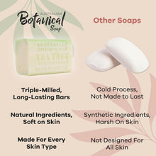 Load image into Gallery viewer, Triple Milled 6.6 OZ Tea Tree Soap with Sage Extract – Long-Lasting Luxury Bars