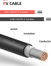 Load image into Gallery viewer, 70FT 10AWG Weatherproof Solar Extension Cable with Male &amp; Female Connectors