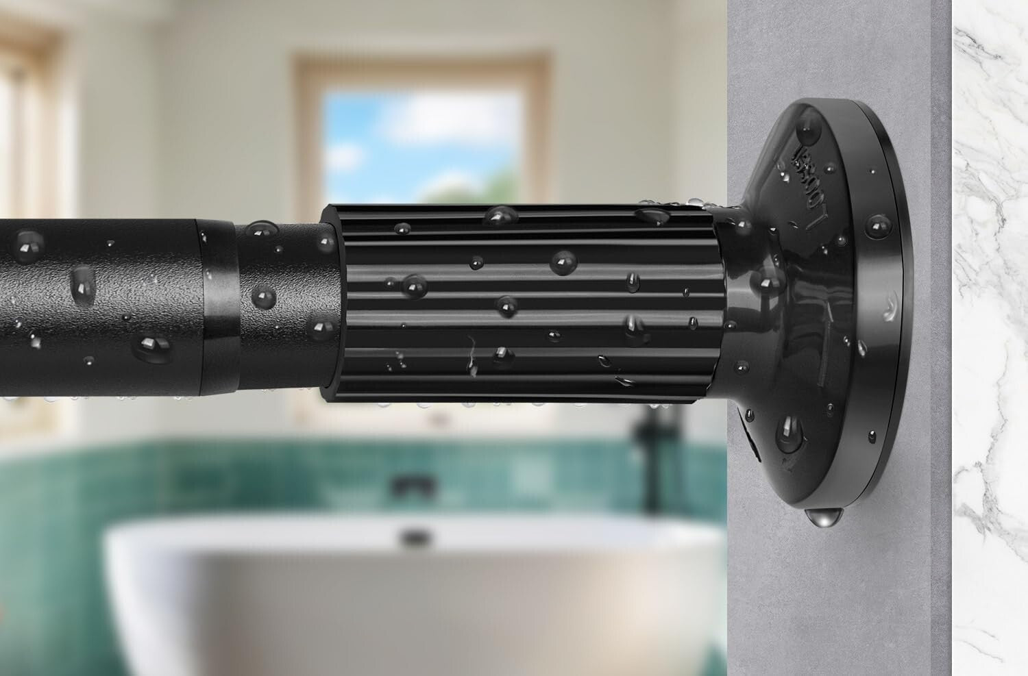 Adjustable No-Drill Tension Shower Curtain Rod 51-86 Inches - Rust-Resistant