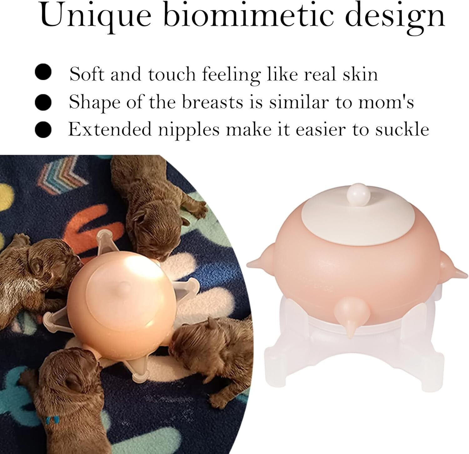 Durable Silicone Puppy Nursing Station with Adjustable Height - Indoor Use