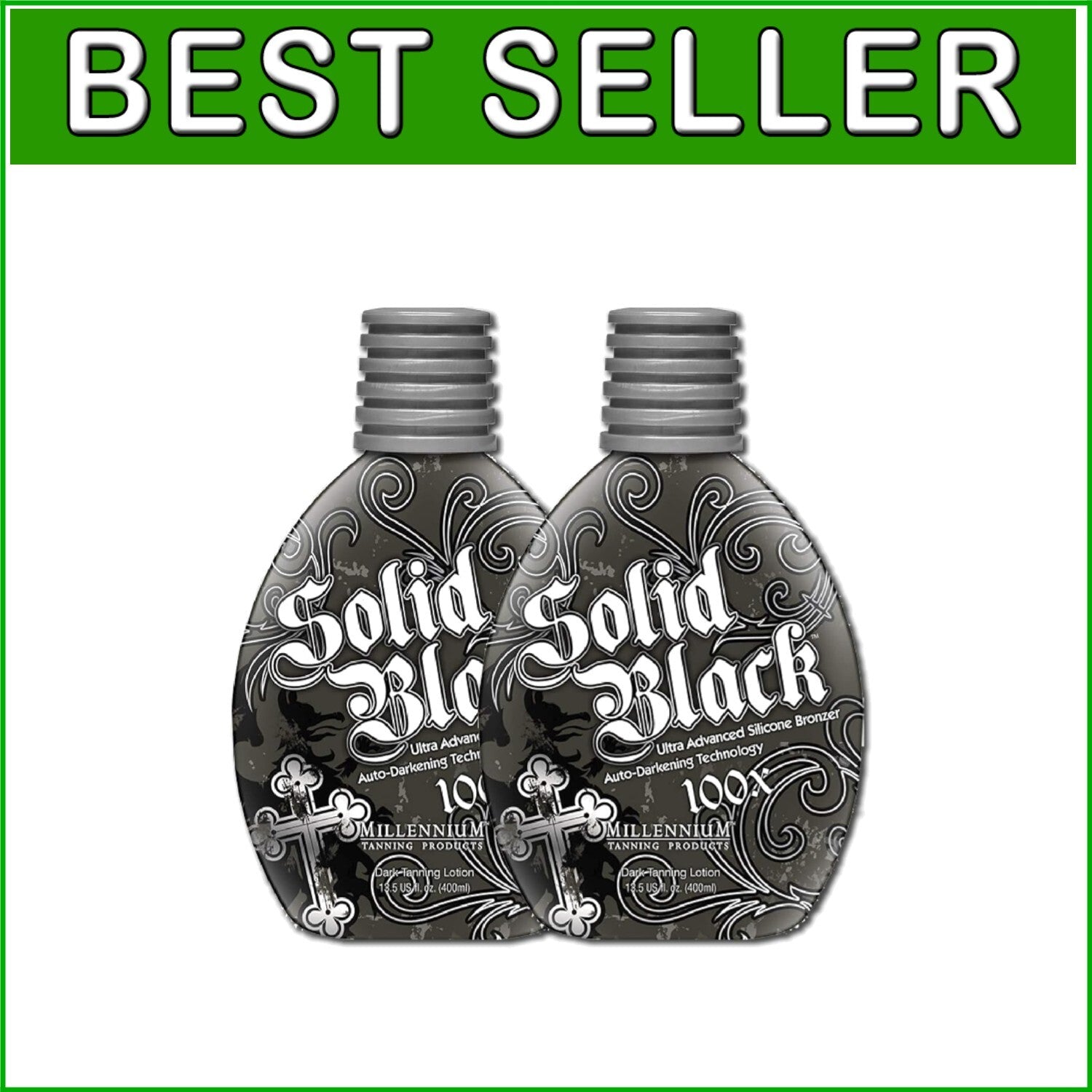 Rapid Dark Tan Indoor Tanning Lotion, 2-Pack of 13.5 Fl Oz - Smooth Application