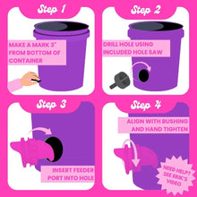 Load image into Gallery viewer, Original DIY PVC Gravity Fed Chicken Feeder Kit with 3 Ports - Made in USA