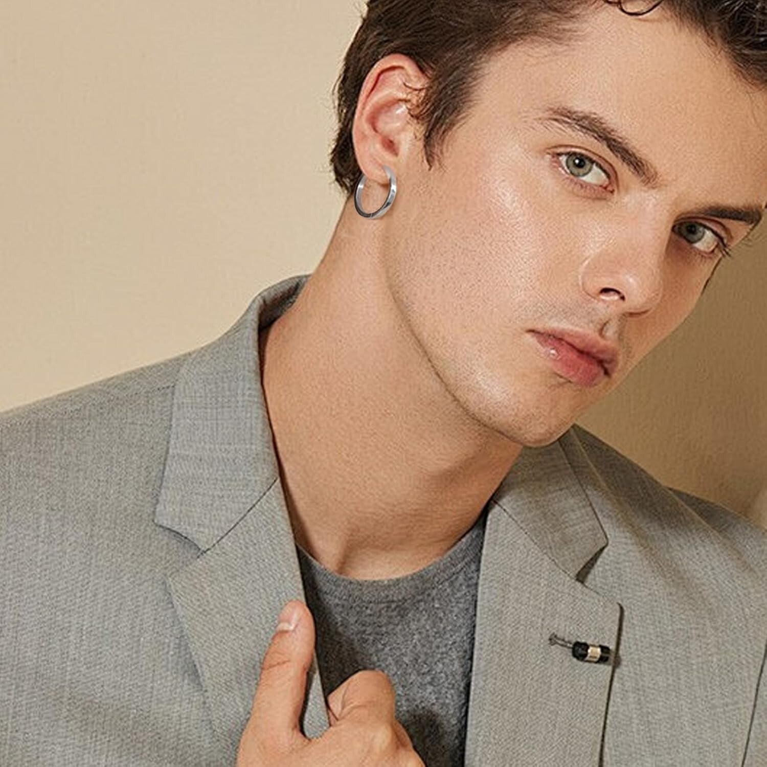 Small/Large Pure Titanium Hoop Earrings - Hypoallergenic Comfort for Men & Women