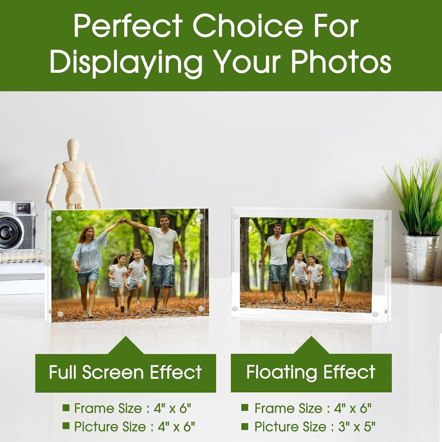 Double-Sided 4x6 Acrylic Frames 6 Pack - Perfect for Home or Office Display