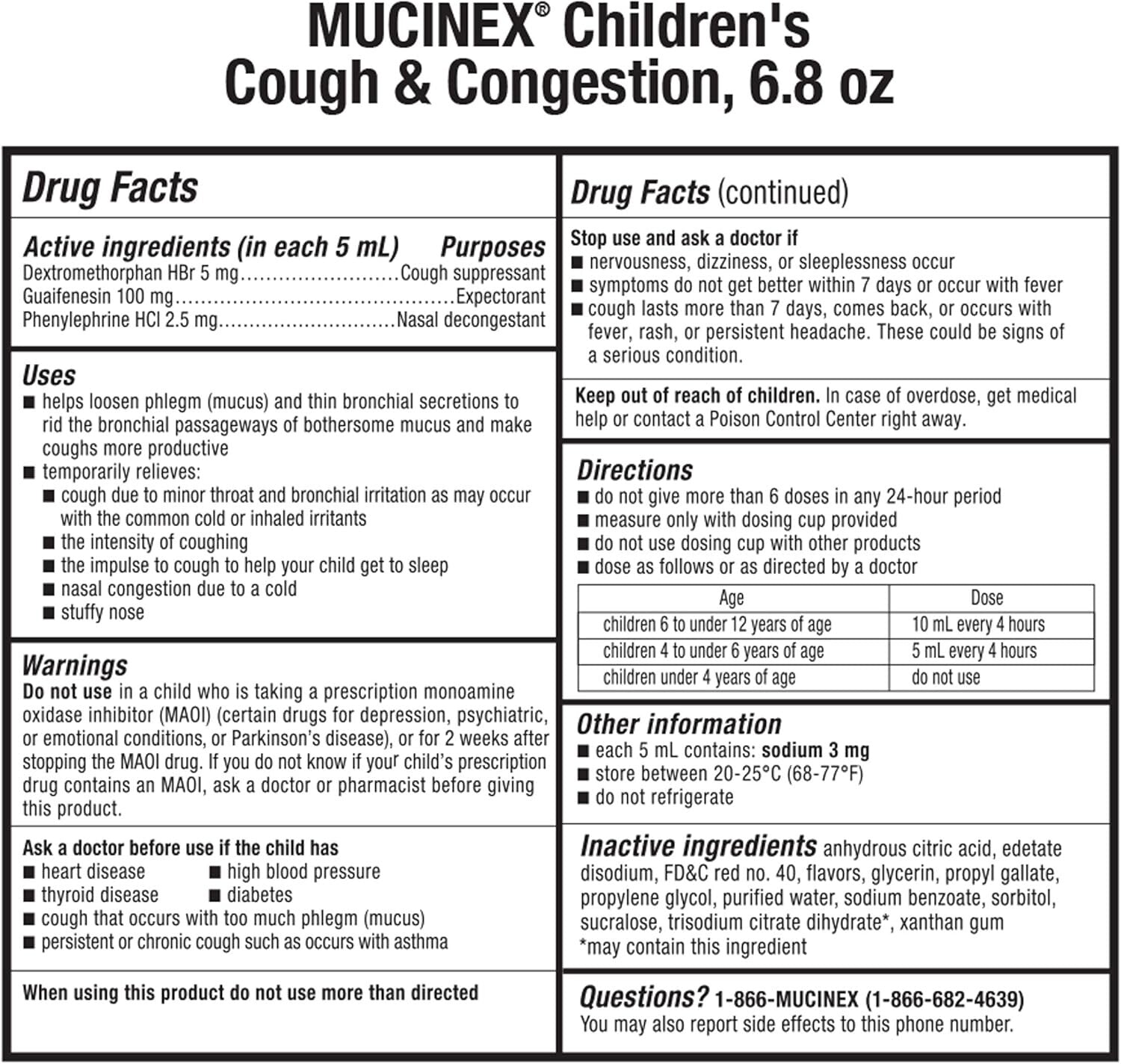 Children's Berry-Flavored Cough & Congestion Liquid - 6.8oz x 5 for Ages 4+