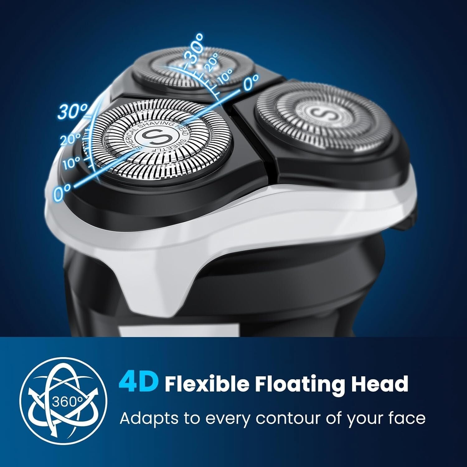 Waterproof 3D Rotary Shaver - USB-C Cordless Electric Razor with Extra Blades