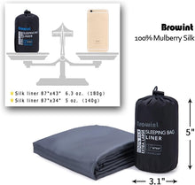 Load image into Gallery viewer, Premium Silk Sleeping Bag Liner, Extra Wide 87"x43" for Luxurious Travel Comfort