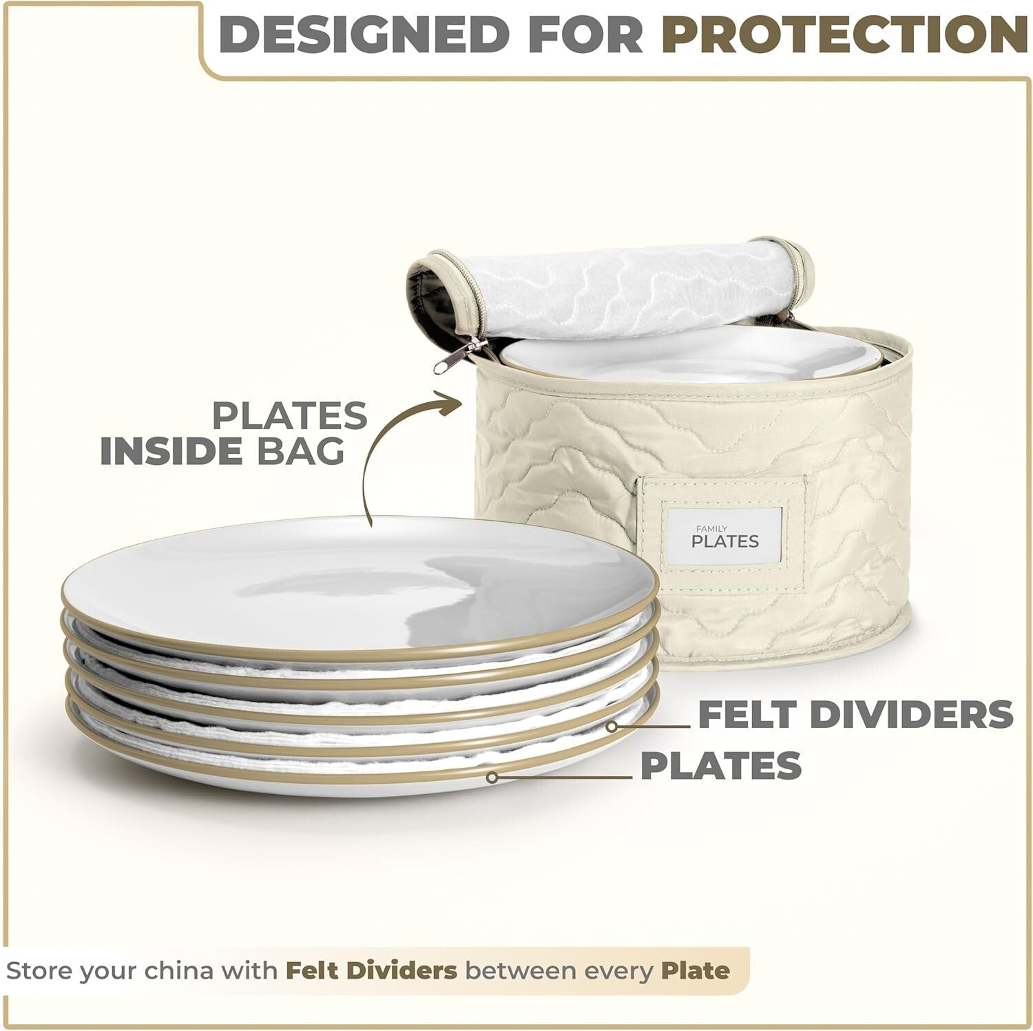 8-Piece Quilted Dish Storage Containers for Safe Moving & Elegant Organization