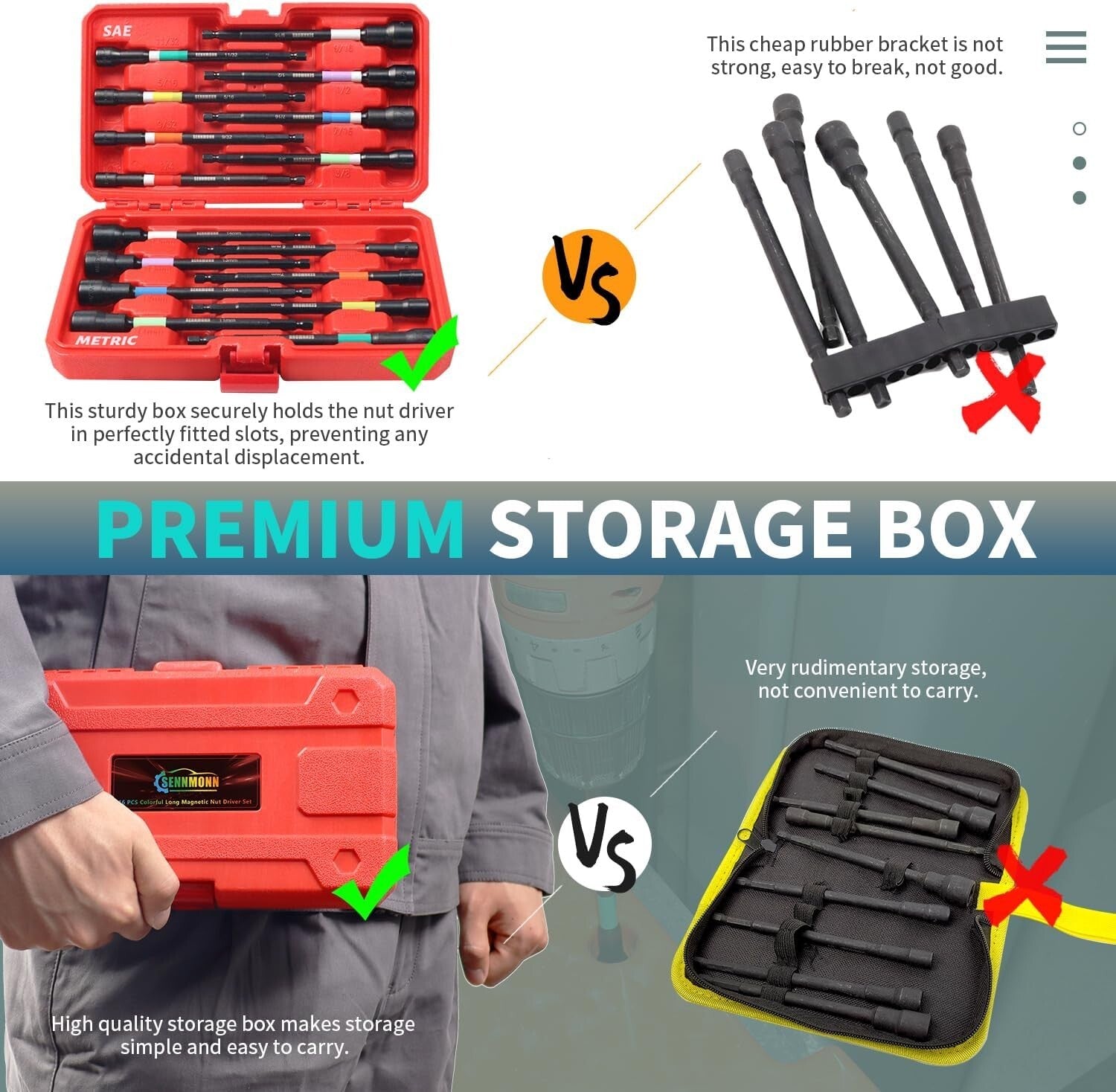 Durable 6-Inch Rainbow Magnetic Nut Driver Set – Ideal for Home & Auto Repairs