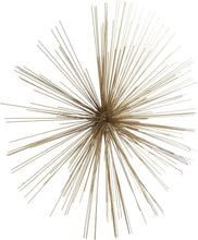 Load image into Gallery viewer, Contemporary Gold Starburst Wall Sculpture - 32" Metal Art for Living Rooms