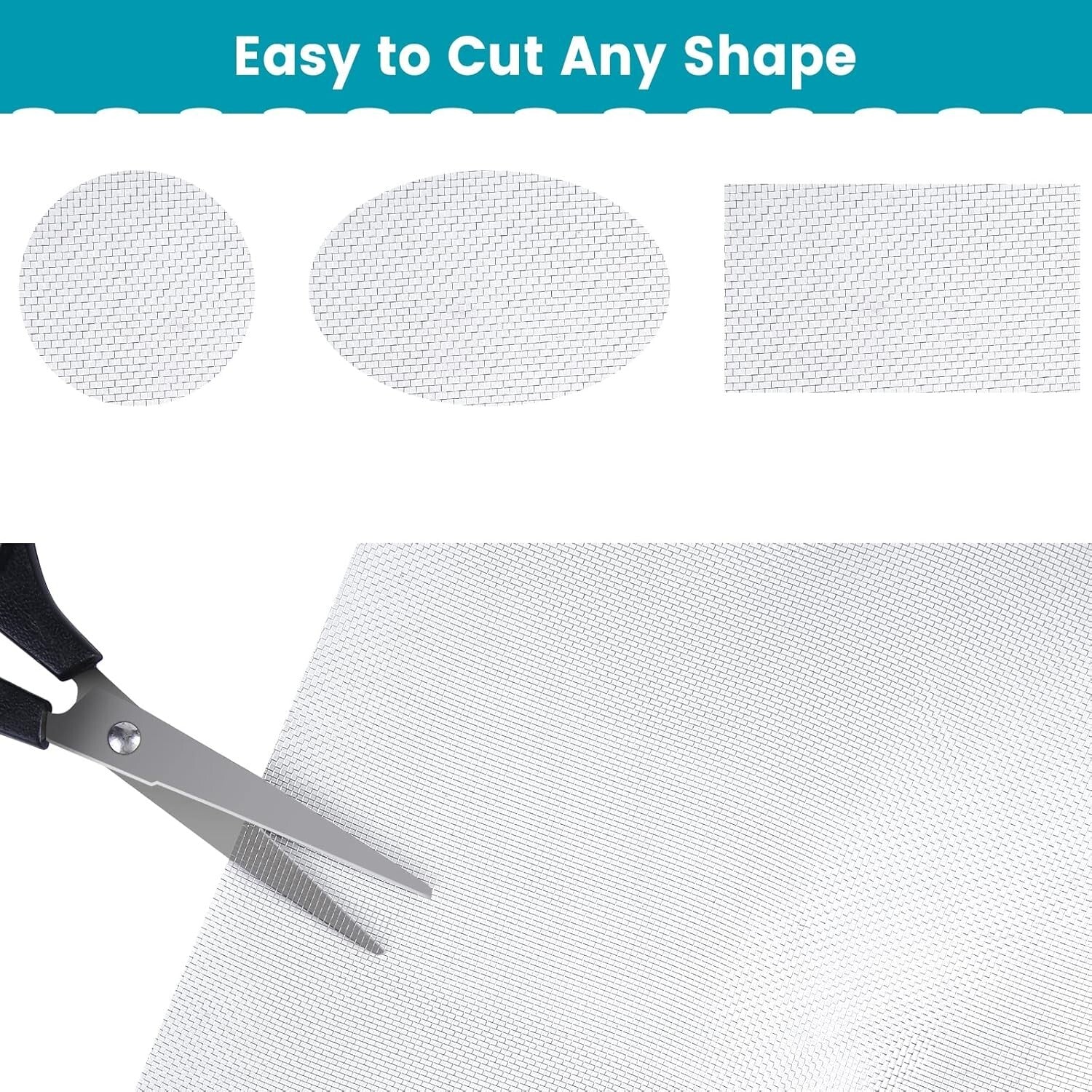 304 Stainless Steel Mesh Window Screen Roll 47" x 200" with Gloves - Pet Proof