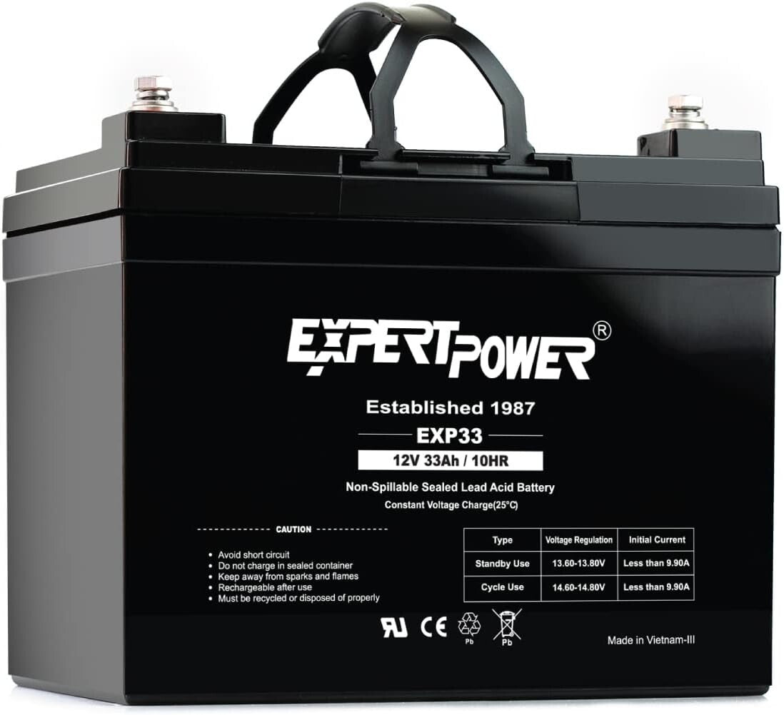 Durable 12V 33Ah Sealed Lead Acid Battery - Universal Fit for All Applications