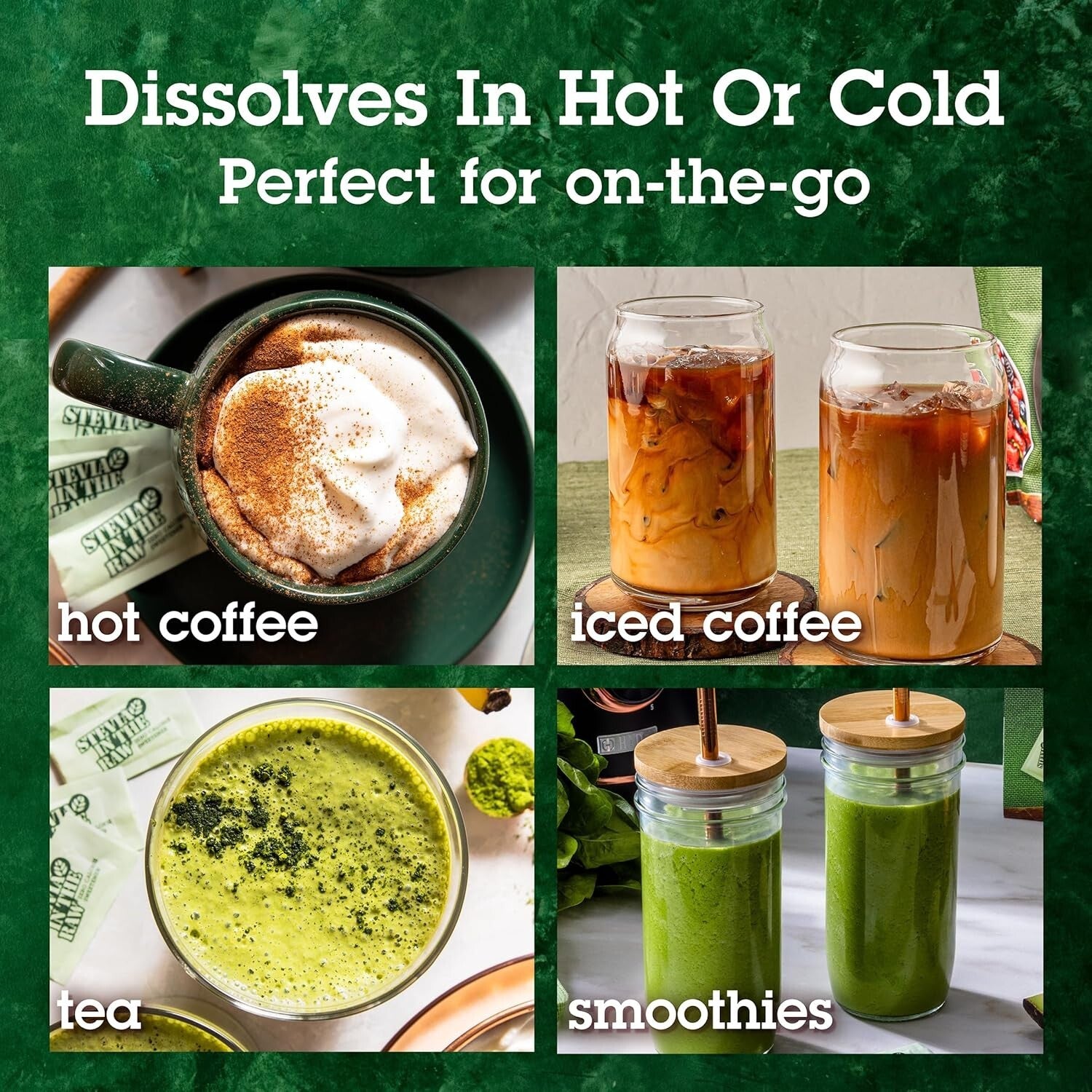 Natural Zero Calorie Stevia Sweetener - Erythritol-Free, 200 Packets (2 Boxes)