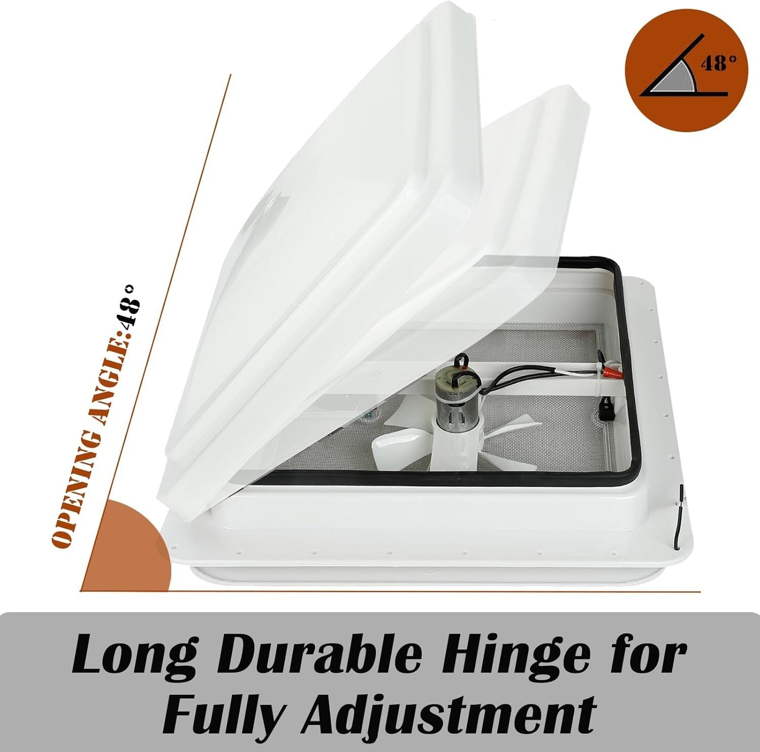 12V Electric RV Roof Vent with 6" Blades - Efficient Airflow & Easy Install