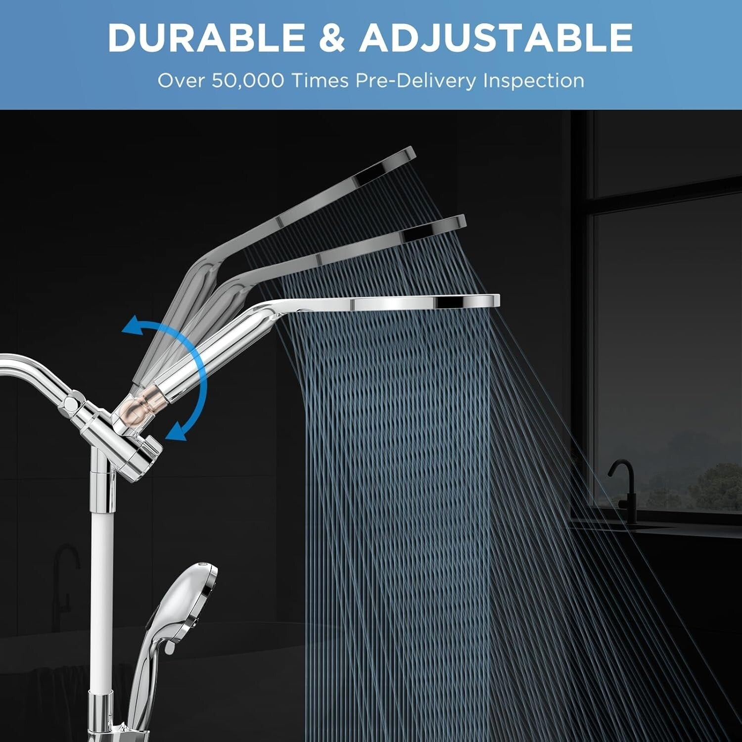 All-in-One 2-in-1 Dual Handheld Shower Head with 10 Modes & Rainfall Experience