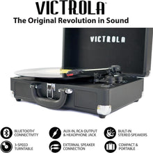Load image into Gallery viewer, Portable 3-Speed Suitcase Turntable with Upgraded Sound and Bluetooth Speakers