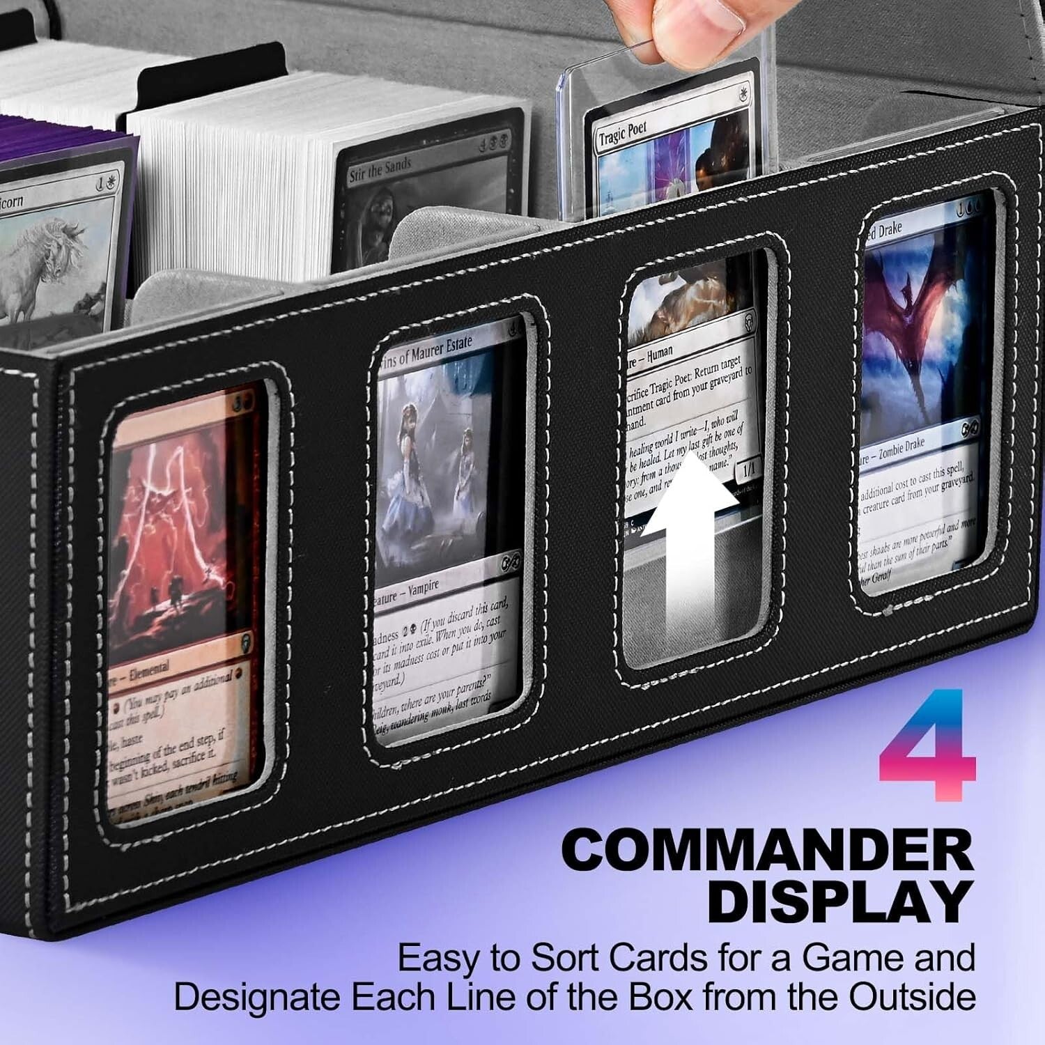 Durable Trading Card Case with Removable Lid and 24 Dividers - Perfect for MTG