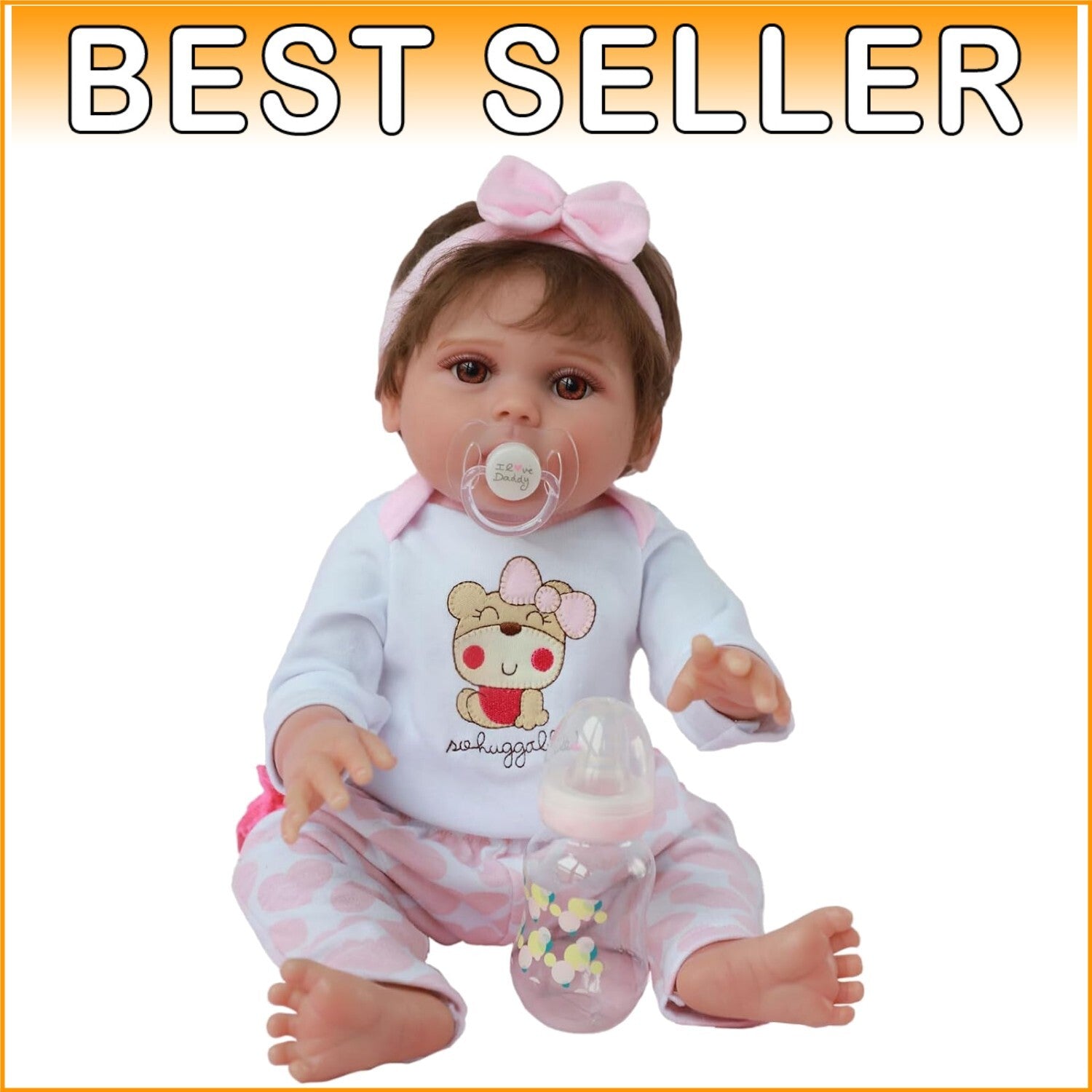 Cute 18-Inch Reborn Baby Girl Lucy - Real Life Silicone Doll in Luxury Gift Box
